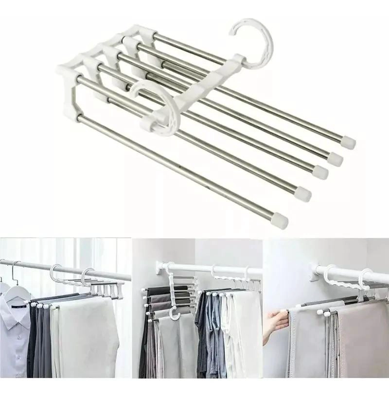 SET DE 2 GANCHOS ORGANIZADORES PARA PANTALONES QUE OPTIMIZAN ESPACIO - 1