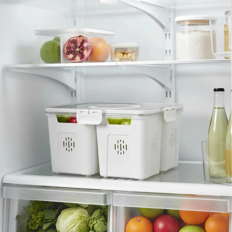 ORGANIZADOR PARA REFRIGERADOR CON TAPAS HERME TICAS Y DISEÑO APILABLE - 1