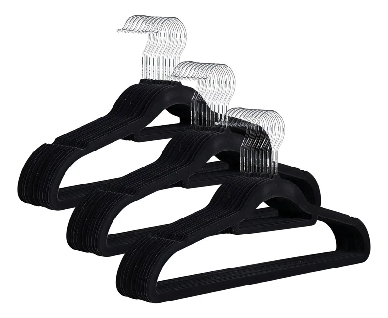 SET DE 30 COLGADORES DE ROPA DE TERCIOPELO ANTIDESLIZANTES - 1