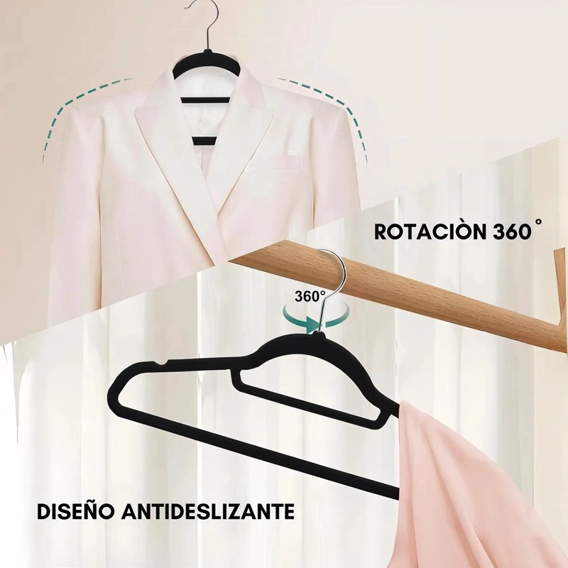 SET DE 30 COLGADORES DE ROPA DE TERCIOPELO ANTIDESLIZANTES - 5