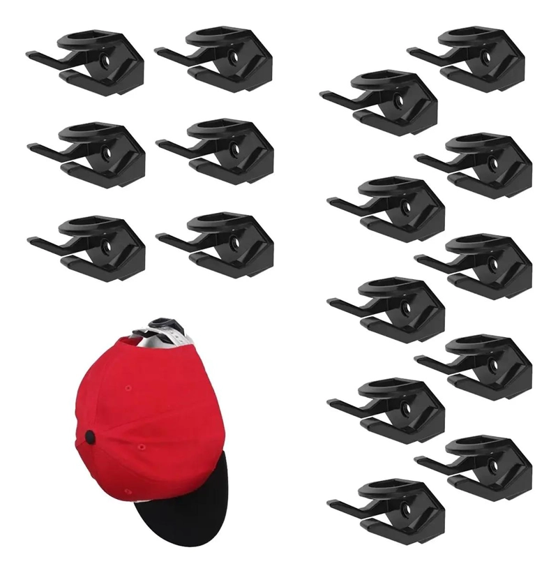 SET DE 16 GANCHOS ORGANIZADORES PARA GORRAS Y ACCESORIOS DE PARED - 1