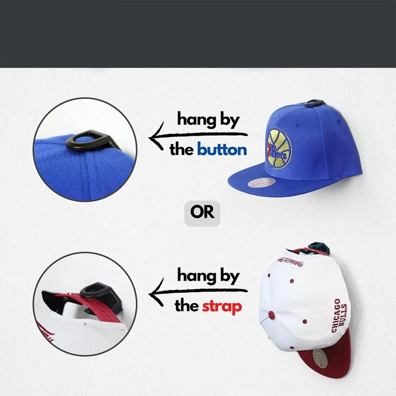 SET DE 16 GANCHOS ORGANIZADORES PARA GORRAS Y ACCESORIOS DE PARED - 3