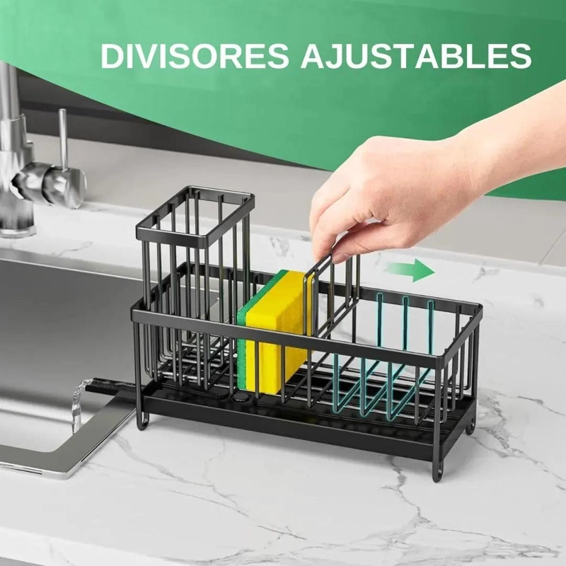 ORGANIZADOR DE COCINA PARA ESPONJAS Y UTENSILIOS CON ESCURRIDOR - 2