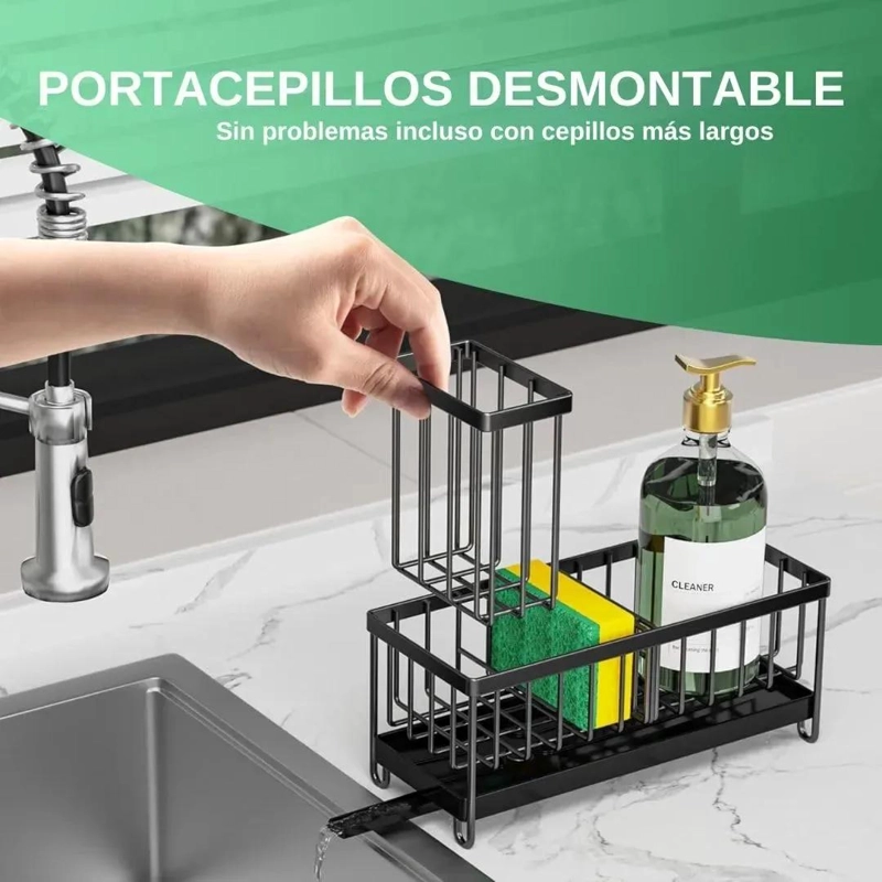 ORGANIZADOR DE COCINA PARA ESPONJAS Y UTENSILIOS CON ESCURRIDOR - 3