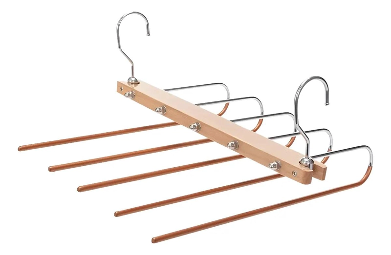 COLGADOR ANTIDESLIZANTE PARA 5 PANTALONES Y ROPA VARIADA - 1