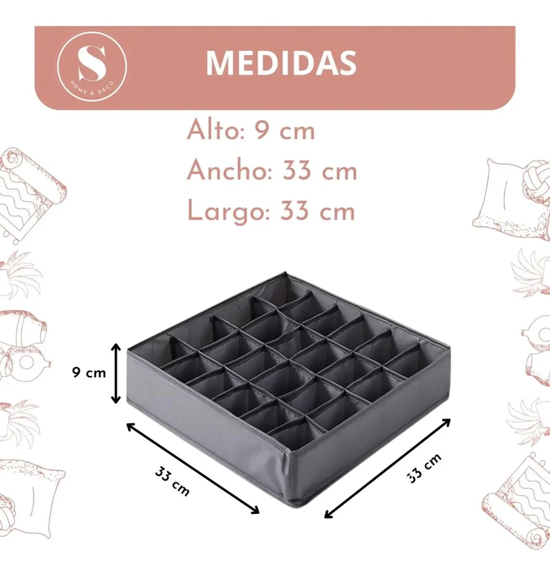 ORGANIZADOR PLEGABLE PARA CAJON DE ROPA INTERIOR Y ACCESORIOS - 2