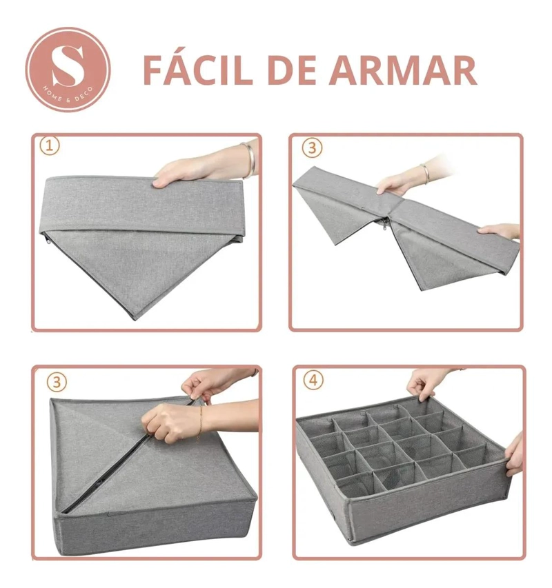 ORGANIZADOR PLEGABLE PARA CAJON DE ROPA INTERIOR Y ACCESORIOS - 4