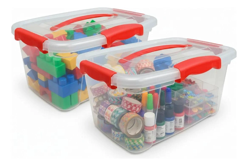 SET DE 2 CAJAS ORGANIZADORAS CON TAPA Y MANILLA PARA BOTIQUIN - 1