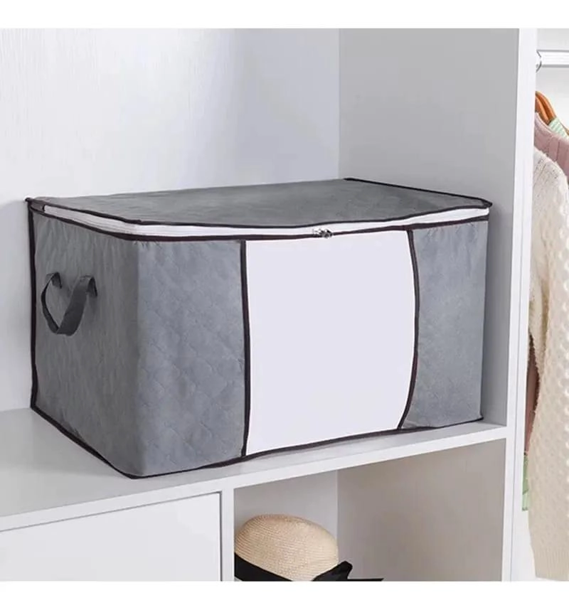 SET DE 2 CAJAS ORGANIZADORAS DE TELA NO TEJIDA CON CIERRE SEGURO - 4