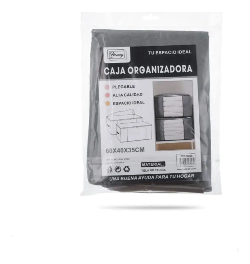 SET DE 2 CAJAS ORGANIZADORAS DE TELA NO TEJIDA CON CIERRE SEGURO - 5