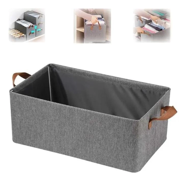 SET DE 2 CAJAS PLEGABLES DE TELA PARA ALMACENAMIENTO DE ROPA - 1