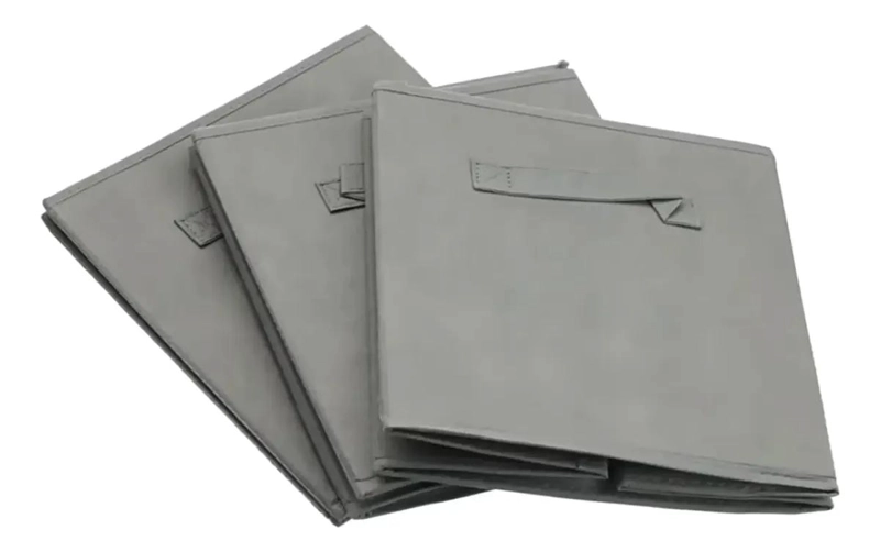 SET DE 3 CAJAS ORGANIZADORAS DE TELA PLEGABLES CON ASAS RESISTENTES - 5