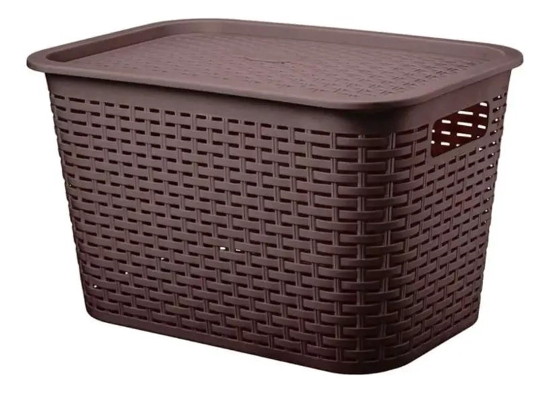 CAJA ORGANIZADORA MULTIUSO DE RATAN CON CAPACIDAD DE 22 LITROS - 1