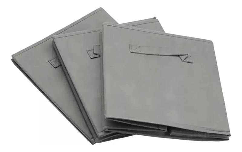 SET DE 3 CAJAS ORGANIZADORAS PLEGABLES DE TELA CON ASAS - 3