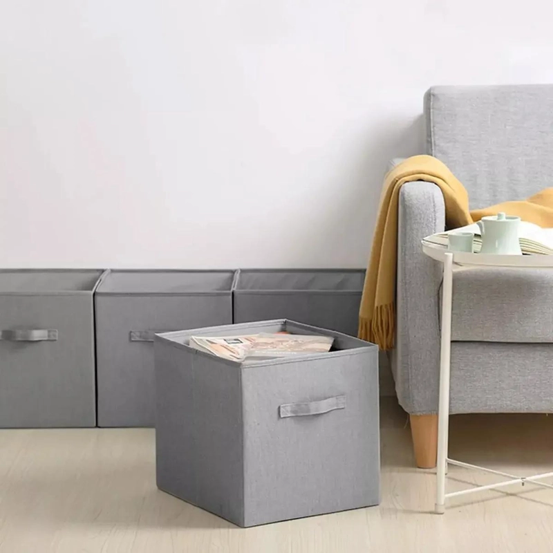 SET DE 3 CAJAS ORGANIZADORAS PLEGABLES DE TELA CON ASAS - 4