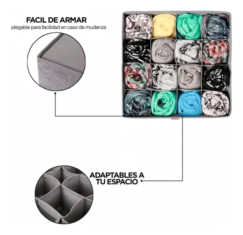 ORGANIZADOR PLEGABLE PARA ROPA INTERIOR CON 16 COMPARTIMENTOS - 3