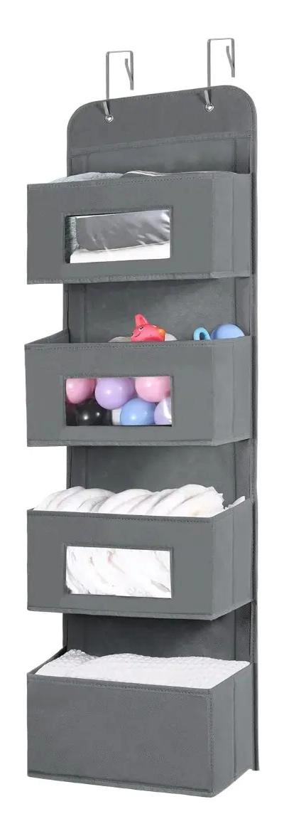 ORGANIZADOR DE PARED CON 4 ESTANTES Y BOLSILLOS PARA BEBE - 1