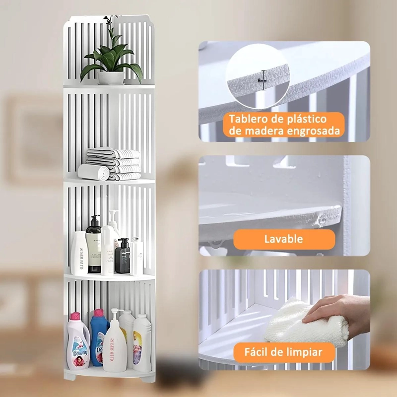 ESTANTE ORGANIZADOR DE BAÑO Y LAVANDERIA DE 4 PISOS - 5