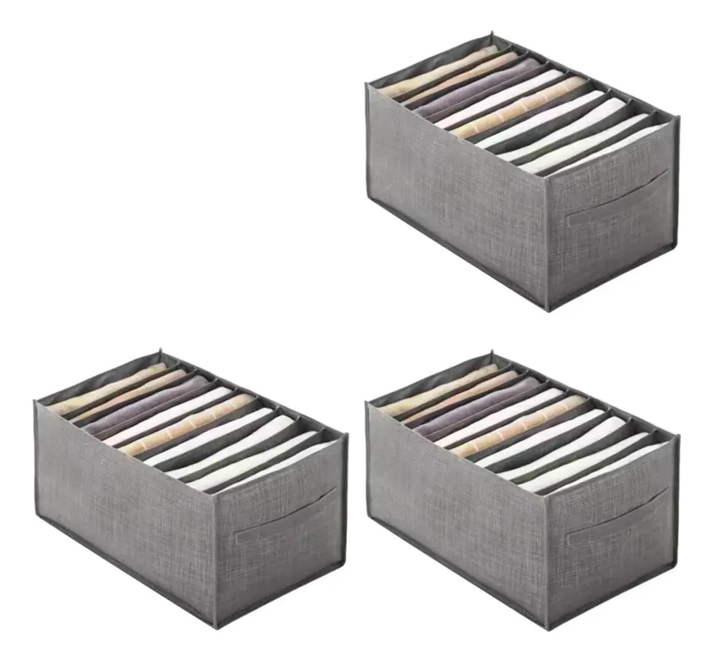 SET DE 3 ORGANIZADORES DE ROPA CON 9 DIVISORES PLEGABLES PARA ARMARIO - 1