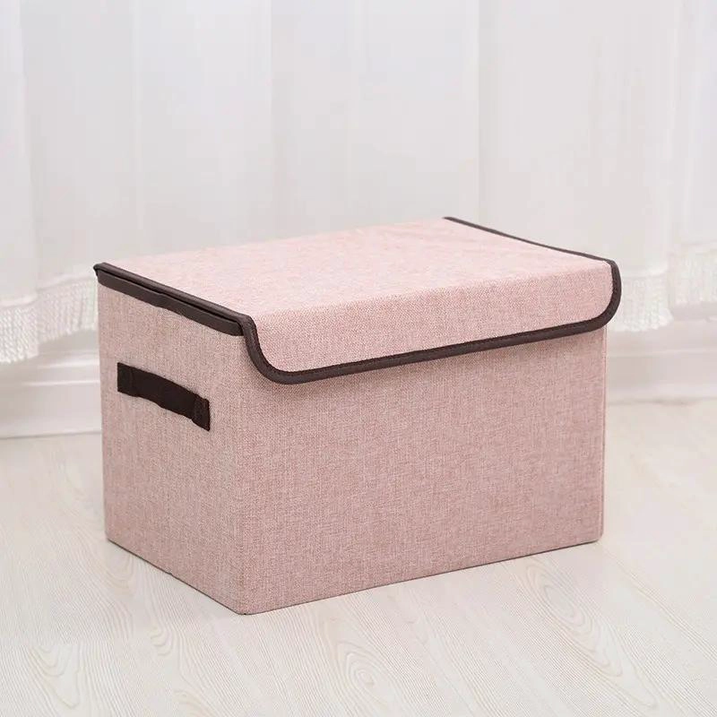 CAJA ORGANIZADORA PLEGABLE DE TELA CON TAPA EN COLORES VARIADOS - 1