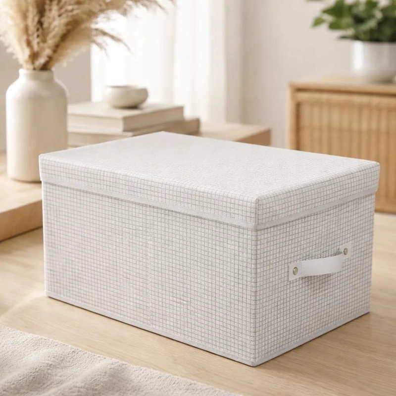 CAJA ORGANIZADORA PLEGABLE DE TELA TNT CON TAPA 30X40X25 CM - 3