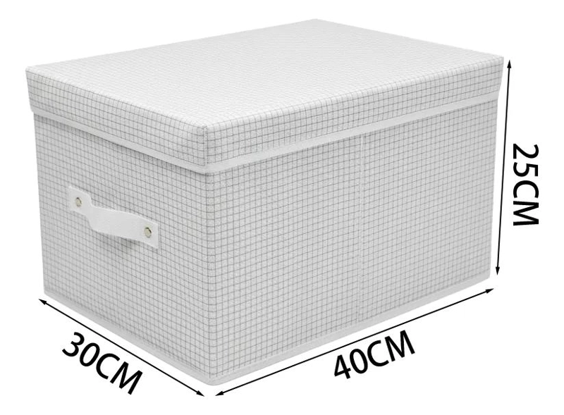 CAJA ORGANIZADORA PLEGABLE DE TELA TNT CON TAPA 30X40X25 CM - 4