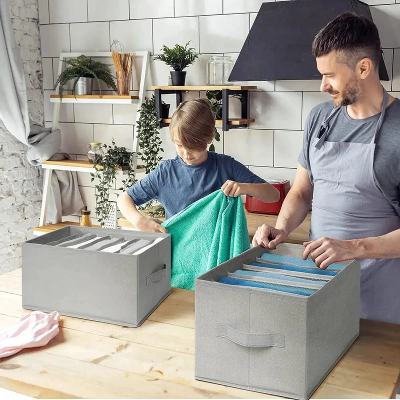 ORGANIZADOR DE ROPA PLEGABLE CON 9 DIVISORES PARA ALMACENAMIENTO - 3