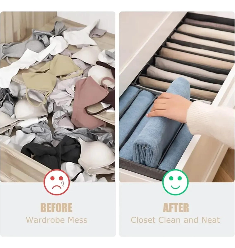 ORGANIZADOR DE ROPA PLEGABLE CON 9 DIVISORES PARA ALMACENAMIENTO - 4
