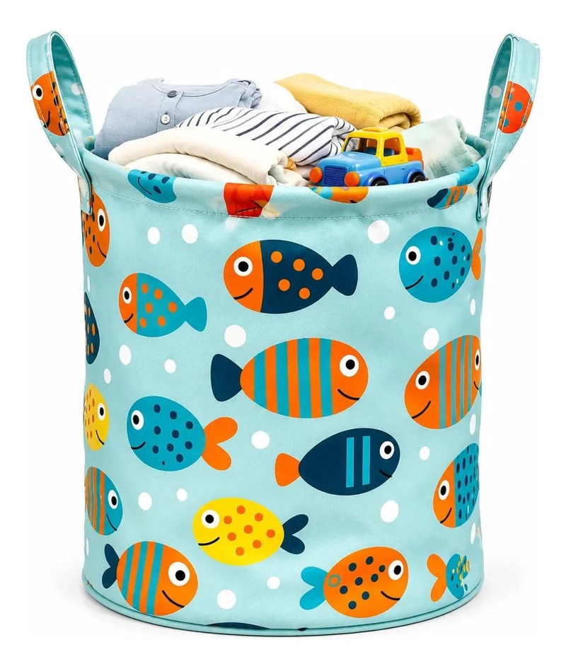 CANASTO ORGANIZADOR PLEGABLE PARA JUGUETES Y ROPA INFANTIL - 1