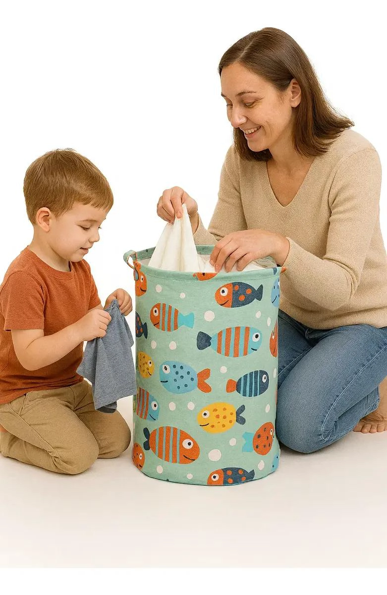 CANASTO ORGANIZADOR PLEGABLE PARA JUGUETES Y ROPA INFANTIL - 4