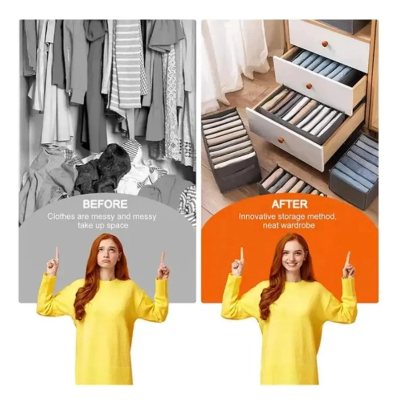 ORGANIZADOR PARA ARMARIO CON 9 DIVISORES PARA ROPA Y CAJONES - 4