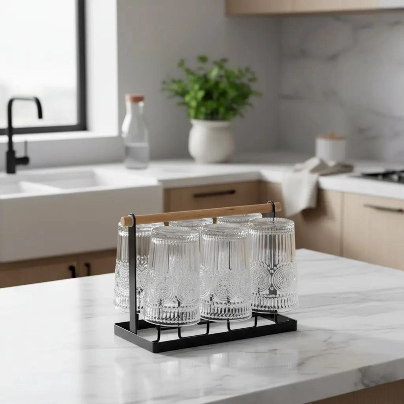 ORGANIZADOR PARA VASOS EN COLOR NEGRO CON DISEÑO COMPACTO - 3