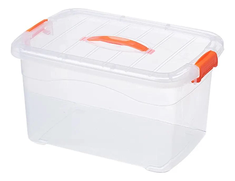 CAJA ORGANIZADORA TRANSPARENTE CON TAPA CAPACIDAD 15 LITROS MULTIUSO - 1