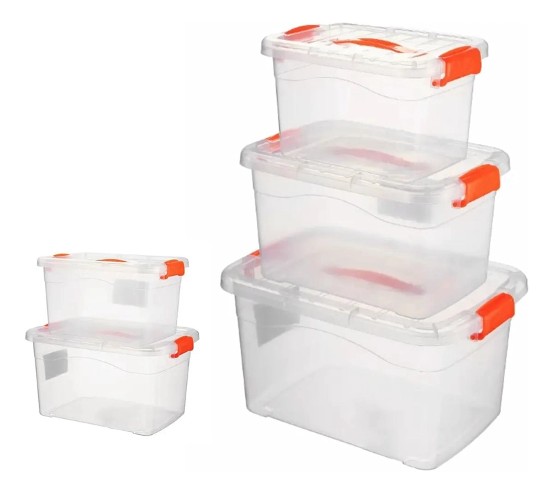 CAJA ORGANIZADORA TRANSPARENTE CON TAPA CAPACIDAD 15 LITROS MULTIUSO - 2