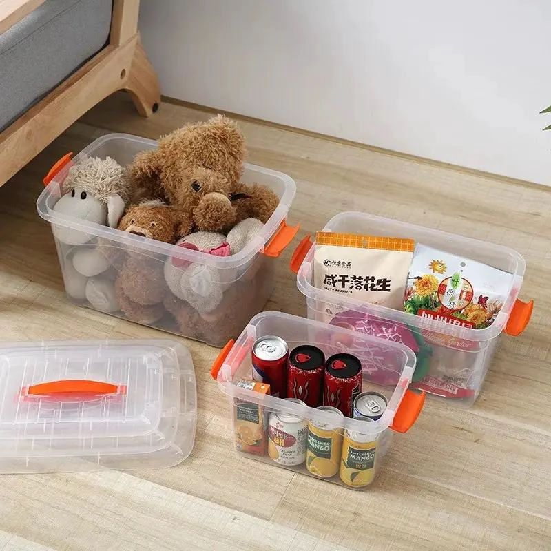CAJA ORGANIZADORA TRANSPARENTE CON TAPA CAPACIDAD 15 LITROS MULTIUSO - 4