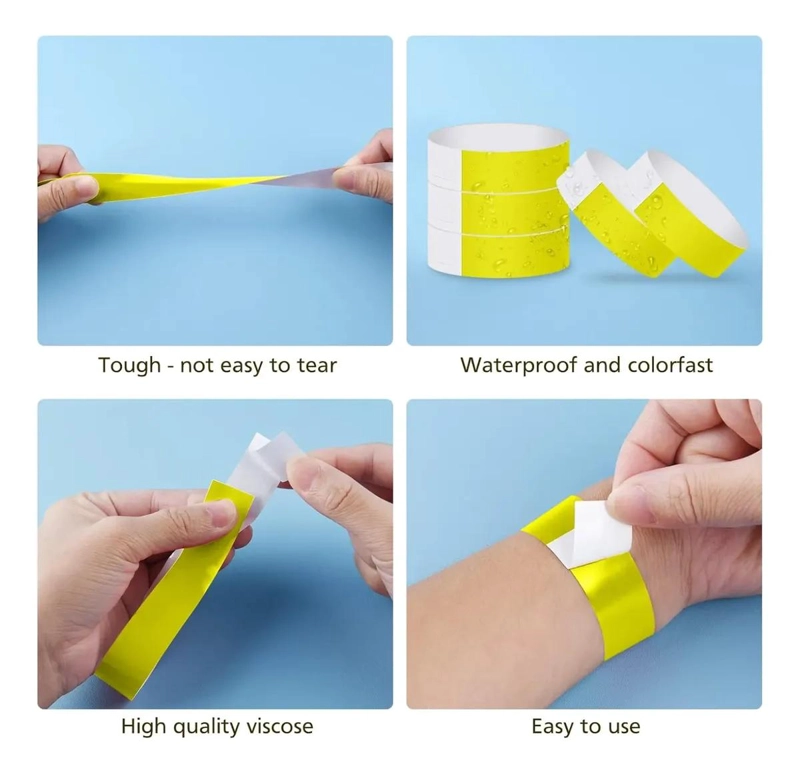 300 PULSERAS DE PAPEL IMPERMEABLES PARA EVENTOS Y FIESTAS - 2