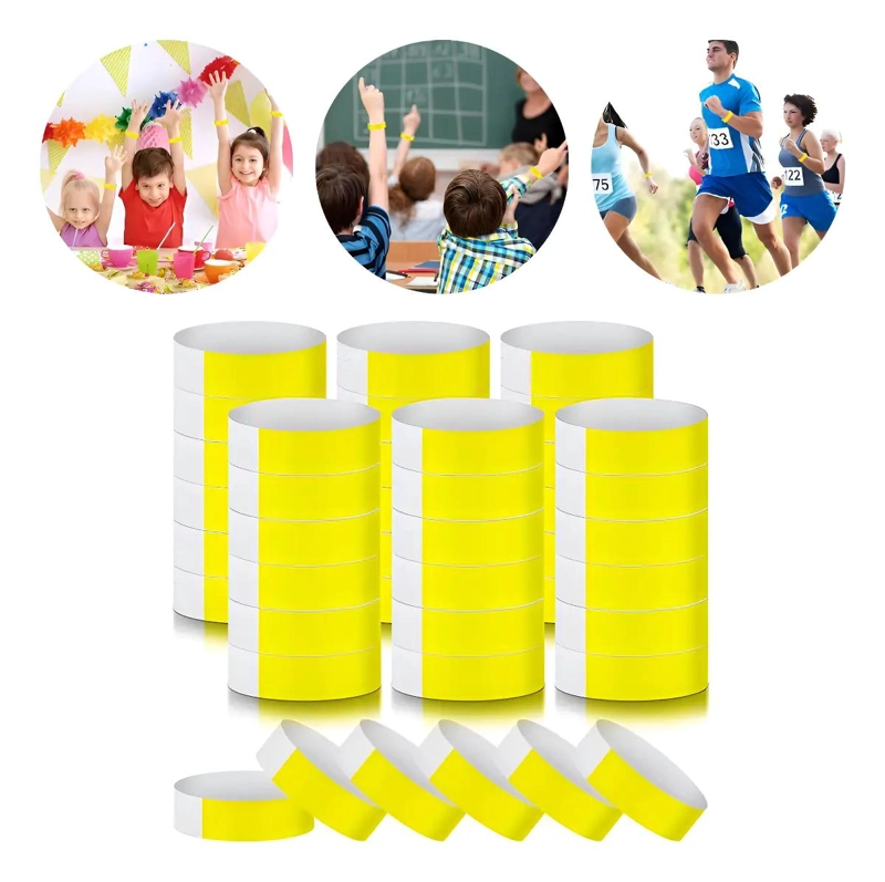 300 PULSERAS DE PAPEL IMPERMEABLES PARA EVENTOS Y FIESTAS - 1