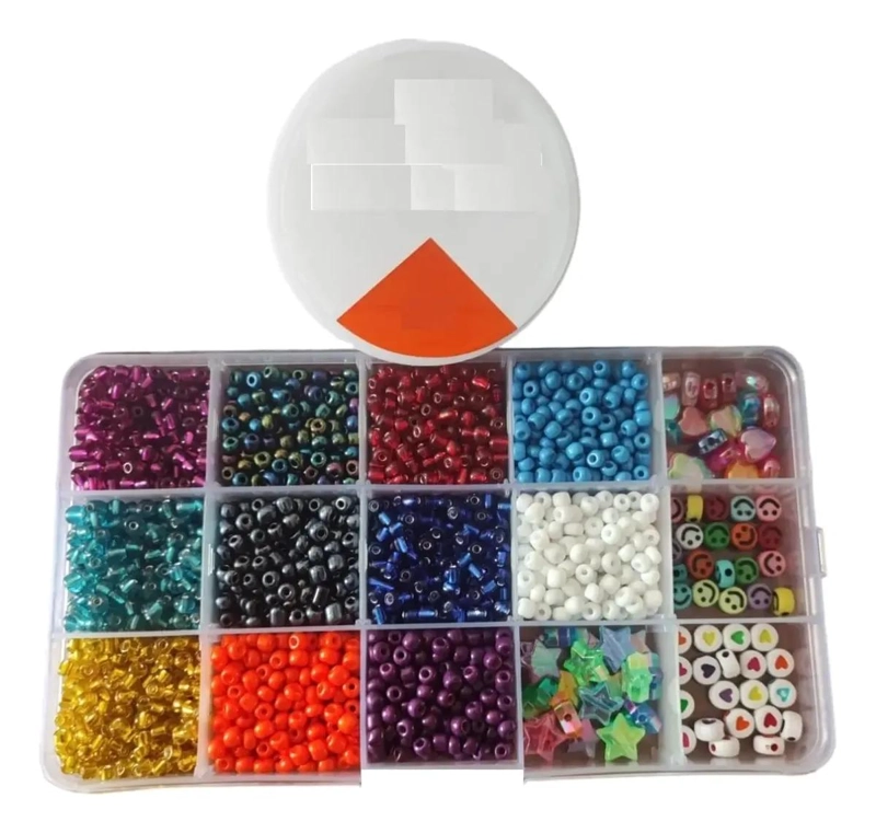 KIT COMPLETO DE CUENTAS Y HILO PARA PULSERAS Y JOYAS CON CAJA ORGANIZADORA - 1