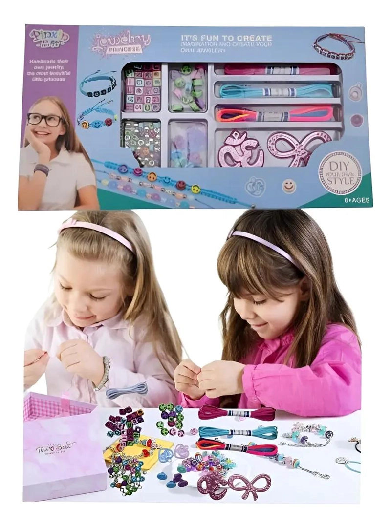 SET PARA CREAR PULSERAS CON HILOS Y CUENTAS PARA NIÑAS - 1