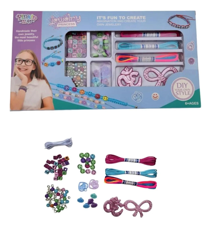 SET PARA CREAR PULSERAS CON HILOS Y CUENTAS PARA NIÑAS - 4