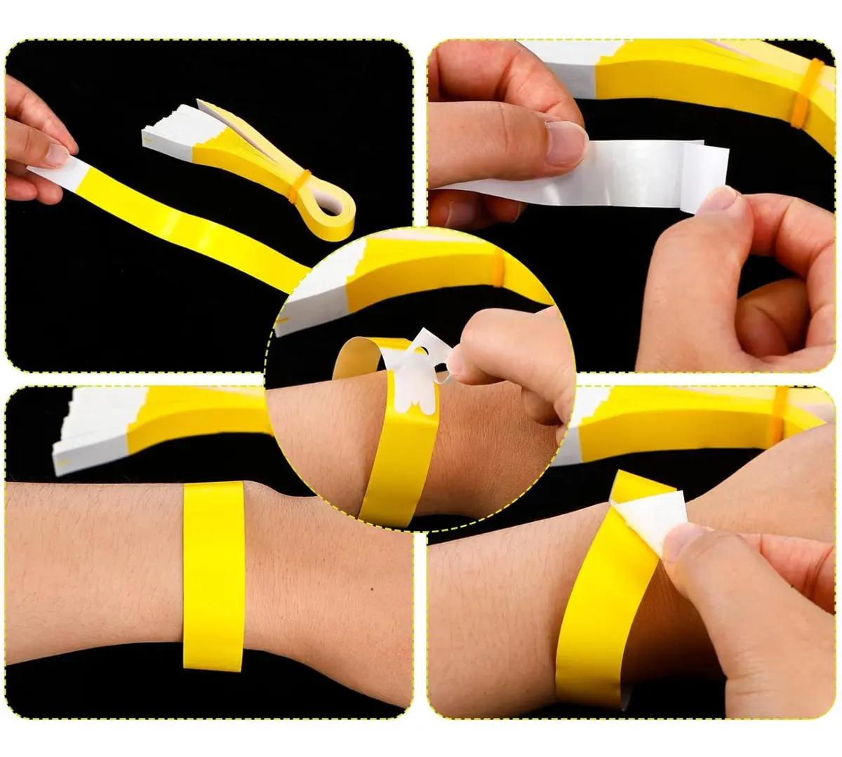 300 PULSERAS DE PAPEL IMPERMEABLES RESISTENTES PARA EVENTOS Y FIESTAS - 4