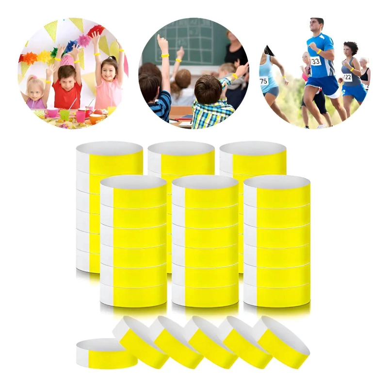 SET DE 300 PULSERAS DE PAPEL PARA EVENTOS Y FIESTAS - 1