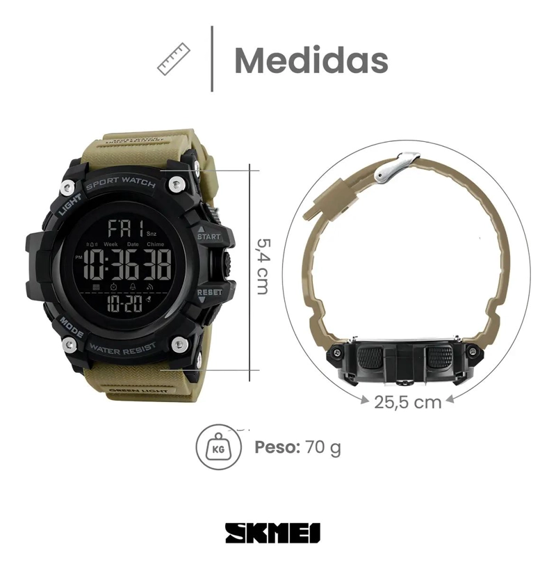 RELOJ DIGITAL CON CORREA DE POLIURETANO Y FUNCIONES MULTIPLES - 2