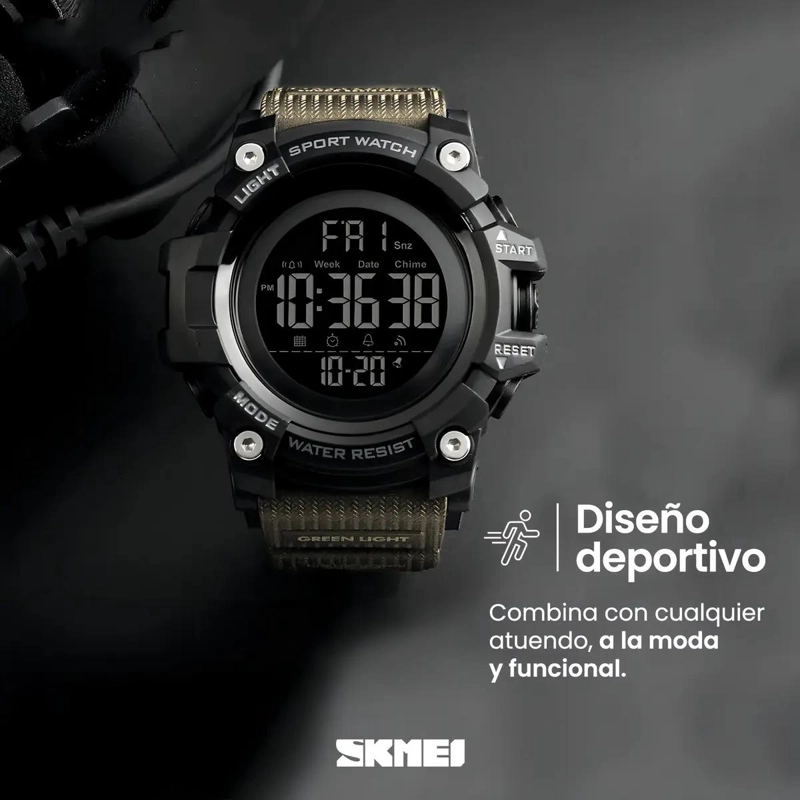 RELOJ DIGITAL CON CORREA DE POLIURETANO Y FUNCIONES MULTIPLES - 3