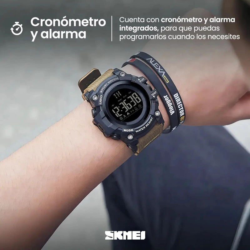 RELOJ DIGITAL CON CORREA DE POLIURETANO Y FUNCIONES MULTIPLES - 4