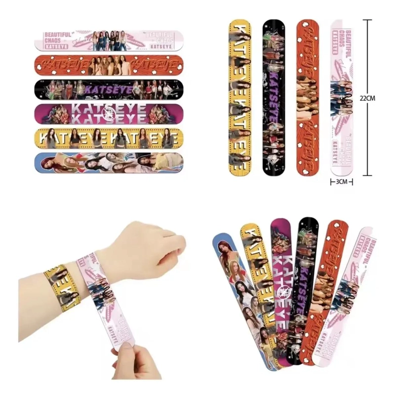 PACK DE 12 PULSERAS ENROSCABLES CON DISEÑO KATSEYE PARA FIESTAS - 2