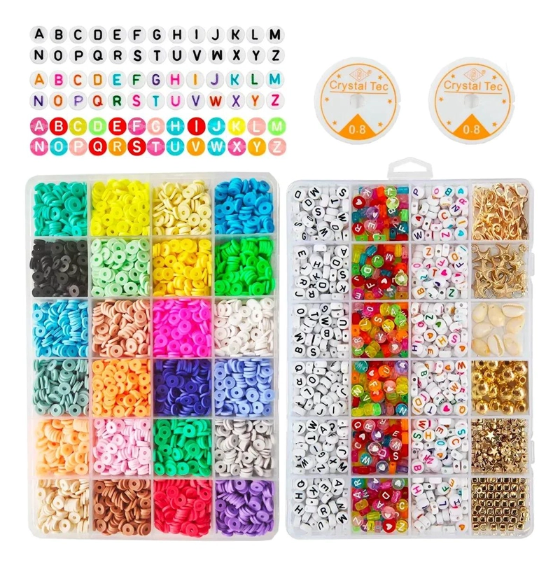 KIT PARA HACER PULSERAS CON 24 COLORES Y LETRAS PARA PERSONALIZAR - 2