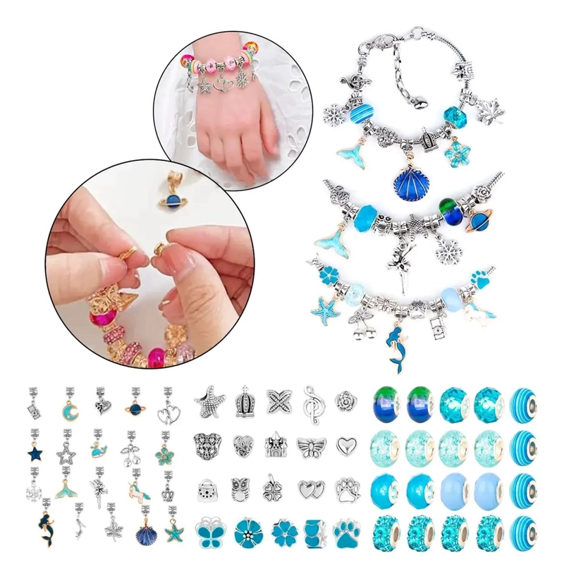 SET COMPLETO DE 63 CHARMS PARA CREAR PULSERAS Y JOYERIA DIY - 1