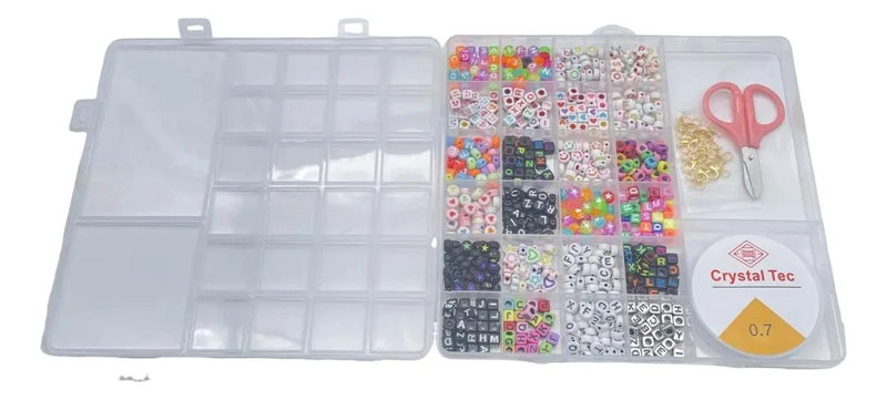 JUEGO DE CUENTAS CUADRADAS SUELTAS PARA CREAR PULSERAS Y ACCESORIOS - 3