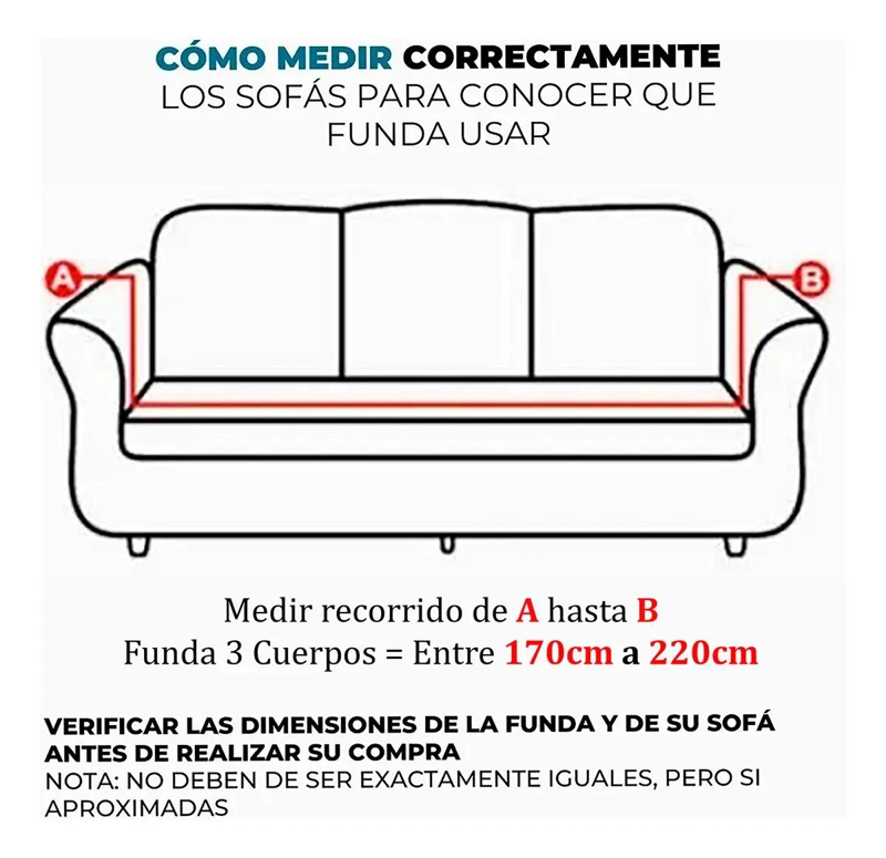 FUNDA PROTECTORA PARA SOFA DE 3 CUERPOS CON DISEÑO CUADRILLE  PREMIUM - 2